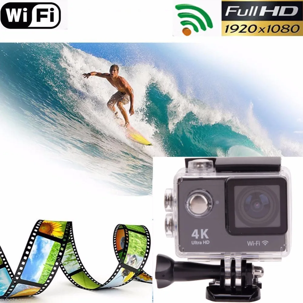 Спортивная Экшн камера 4K 1080P HD Водонепроницаемая мини Wi Fi видеокамера шлем Go pro