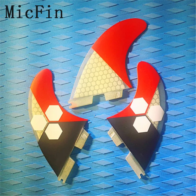 Micfin стекловолокно и сотовый плавник для доски для серфинга Подруливающее устройство FCS 2 плавник для серфинга FCS FUTURE FCS 1 FCS II размер коробки M три набора - Цвет: G5FCSII
