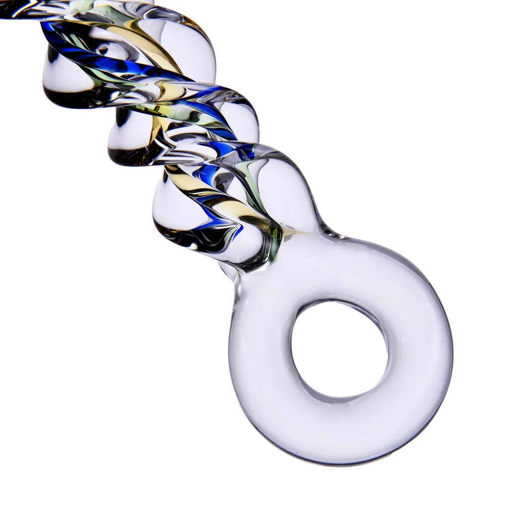 Стеклянный анальный длинный фаллоимитатор Хрустальный пенис большой пирекс