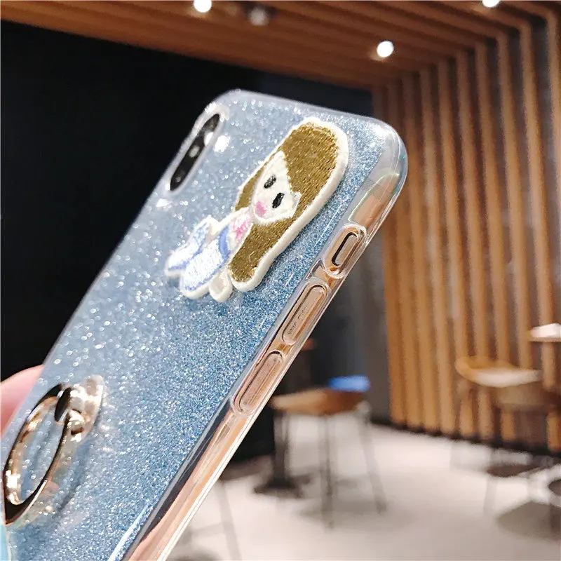 Блестящие чехлы-кольца для Samsung Galaxy S10 Plus S10E Note 9 8 5 S9 S8 S7 S5 S6 Edge блестящие накладные