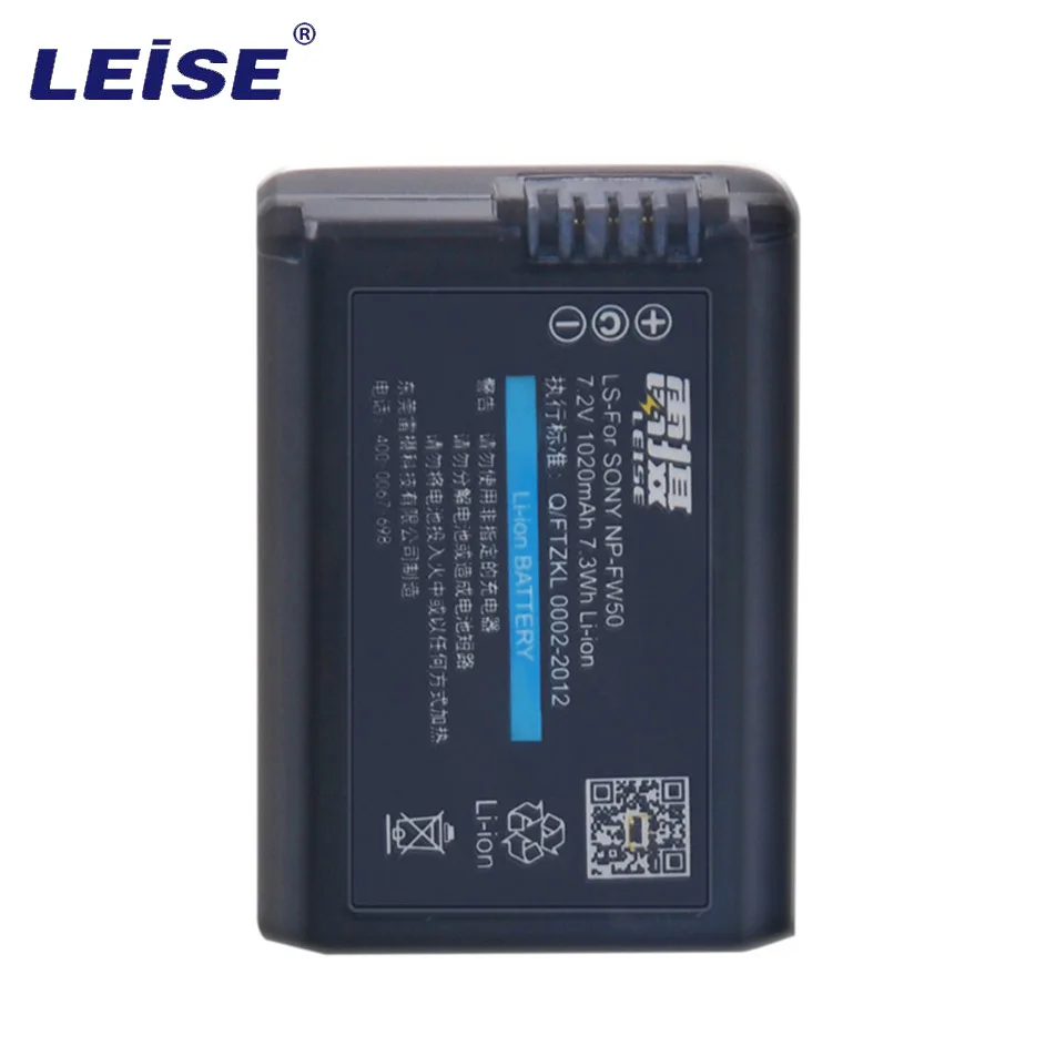 Leise NP-FW 50 NPFW аккумулятор камеры 7 2 в 1020 мАч для Sony A6000 A5000 A5100 A6300 RX10 A7R2 NEX-5T 6 7PSP3006/2006 |