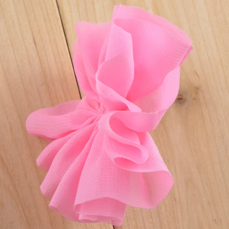 30 шт./Лот оптовая продажа мини драпированные шифоновые цветы для девочек без