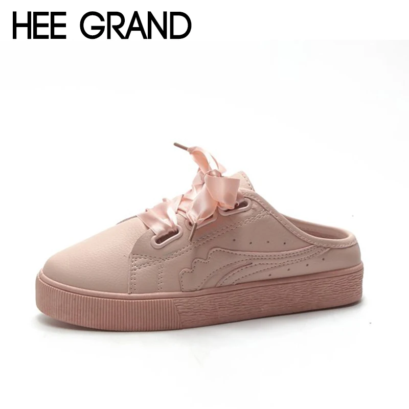 HEE GRAND/Новинка 2018 года женская обувь на плоской подошве со шнуровкой платформе без