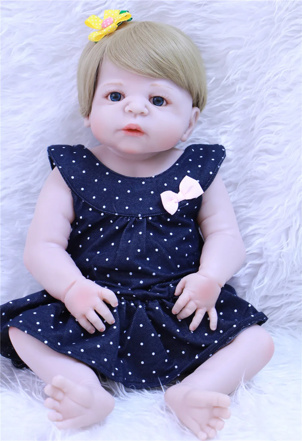 22 &quot55 см 100% полное тело силиконовый Возрожденный младенец принцесса bebe