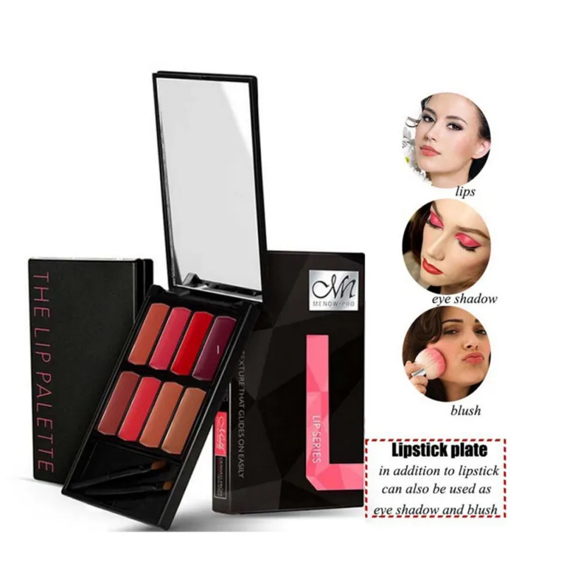 8 цветов пигменты матовая губная помада Палитра увлажняющая водостойкая