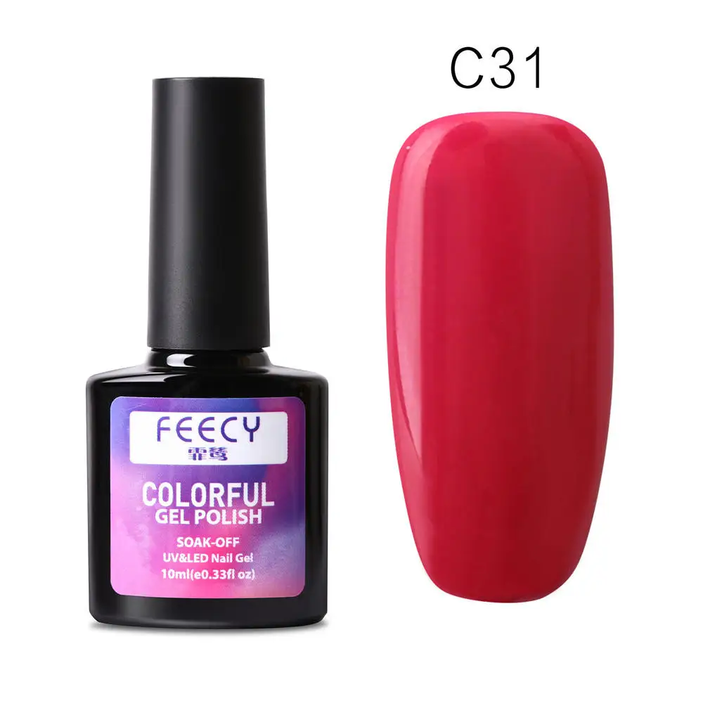 Feecy C31 Gel Nail Polish Soak Off UV LED Gel Varnish Wipe Top Coat Color Nail Gel Polish DIY Nail Art Lacquer Manicure Nail Art Tool - Цвет: Feecy C31