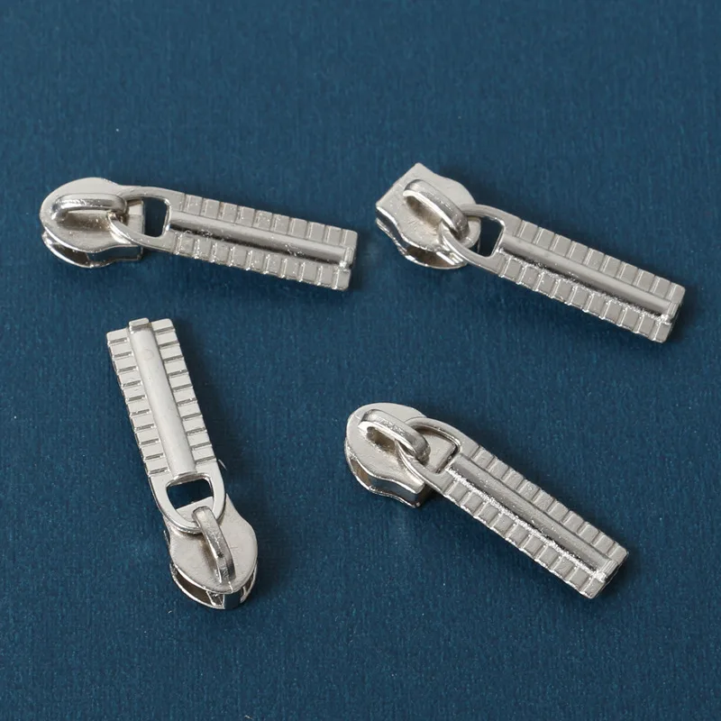 3# 25pcs Alloy Metal Zipper Sliders Gros Curseur De Fermeture For Nylon Plating Silvery Non Lock tailors sewing accessories | Дом и сад