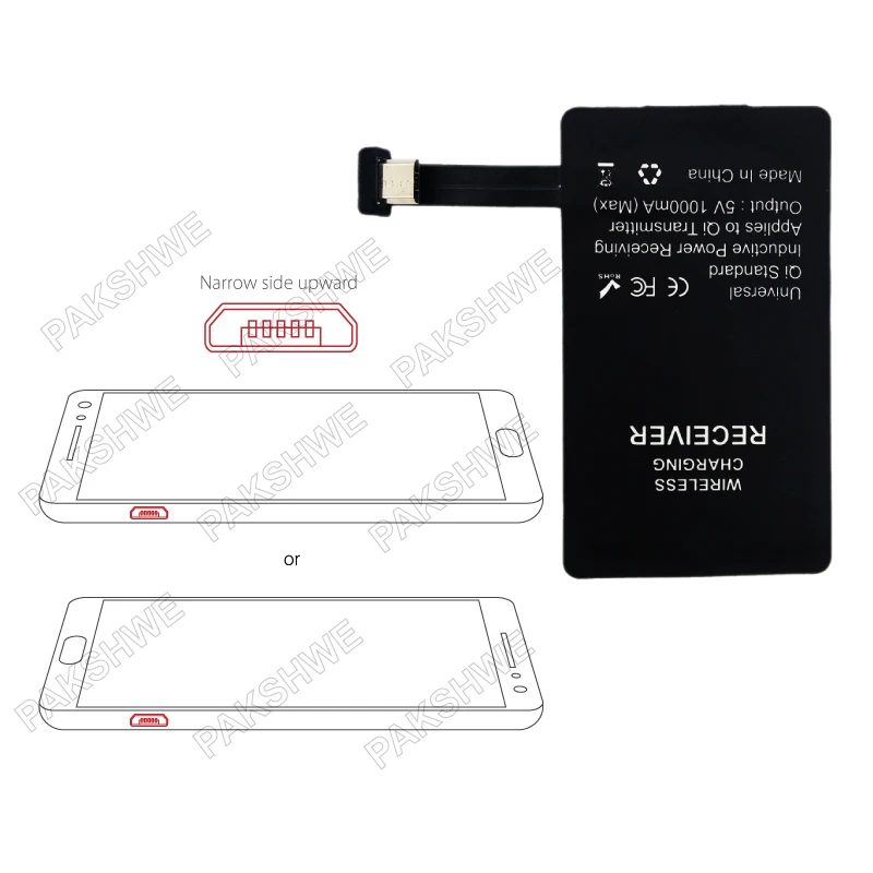 Микро USB Qi беспроводной комплект зарядного устройства, беспроводной передатчик зарядного устройства TI-Chip приемник адаптер для смартфонов sony Android Micro-USB