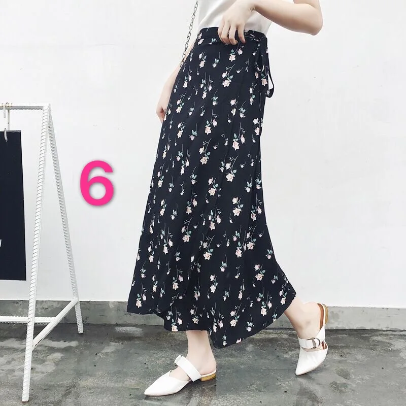 Женская Асимметричная шифоновая юбка в богемном стиле длинная макси с цветочным