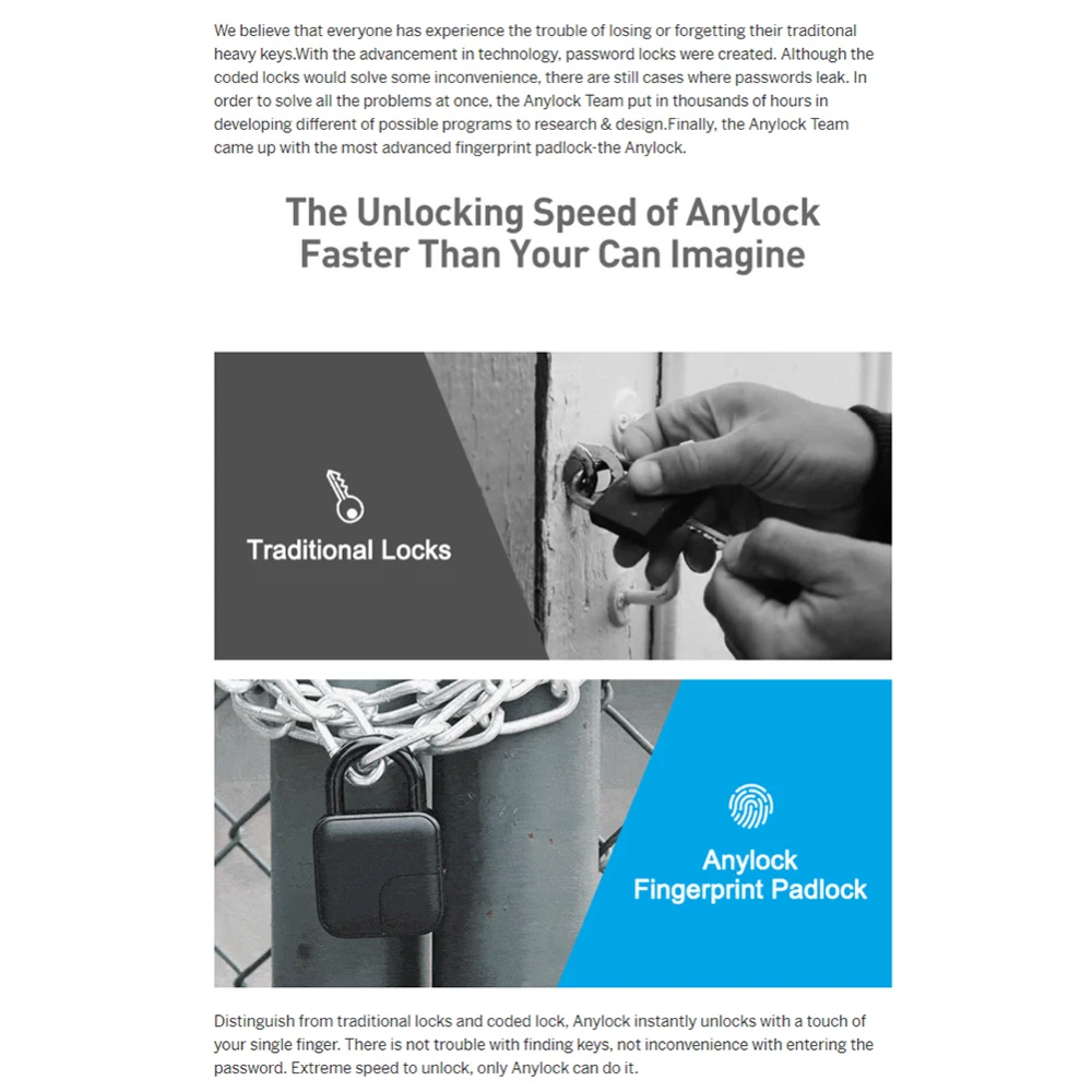 

USB Rechargeable Keyless Fingerprint Lock Luggage Lockproof Door Anti-Theft Lock Waterproof Security Lock with smart