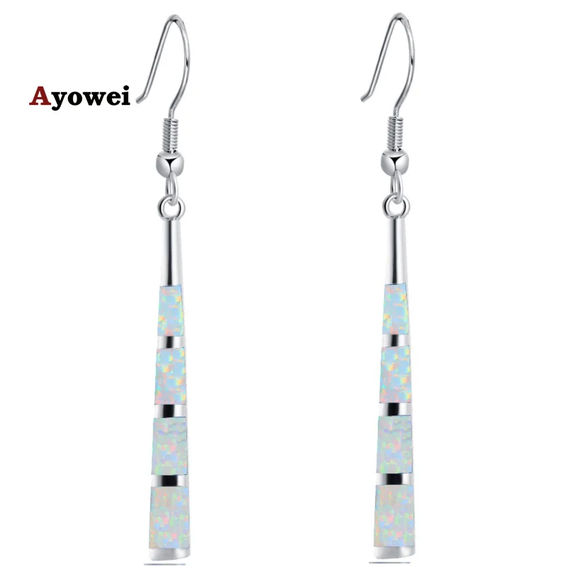 Lowest price Fashionl Jewelry Wholesale & Retail Green Fire Opal Silver Stamped Dangle Earrings Opal Jewelry OE284A