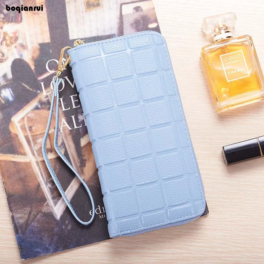 Модный женский кошелек из искусственной кожи с карманом для телефона на молнии