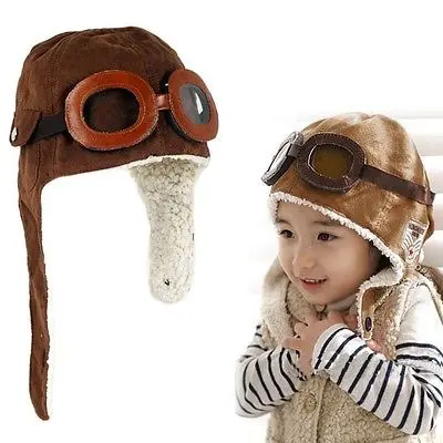 fashion Winter Fall Toddler Boy Girl Kids Black Brown Pilot Aviator Warm Cap Hat Beanie | Детская одежда и обувь