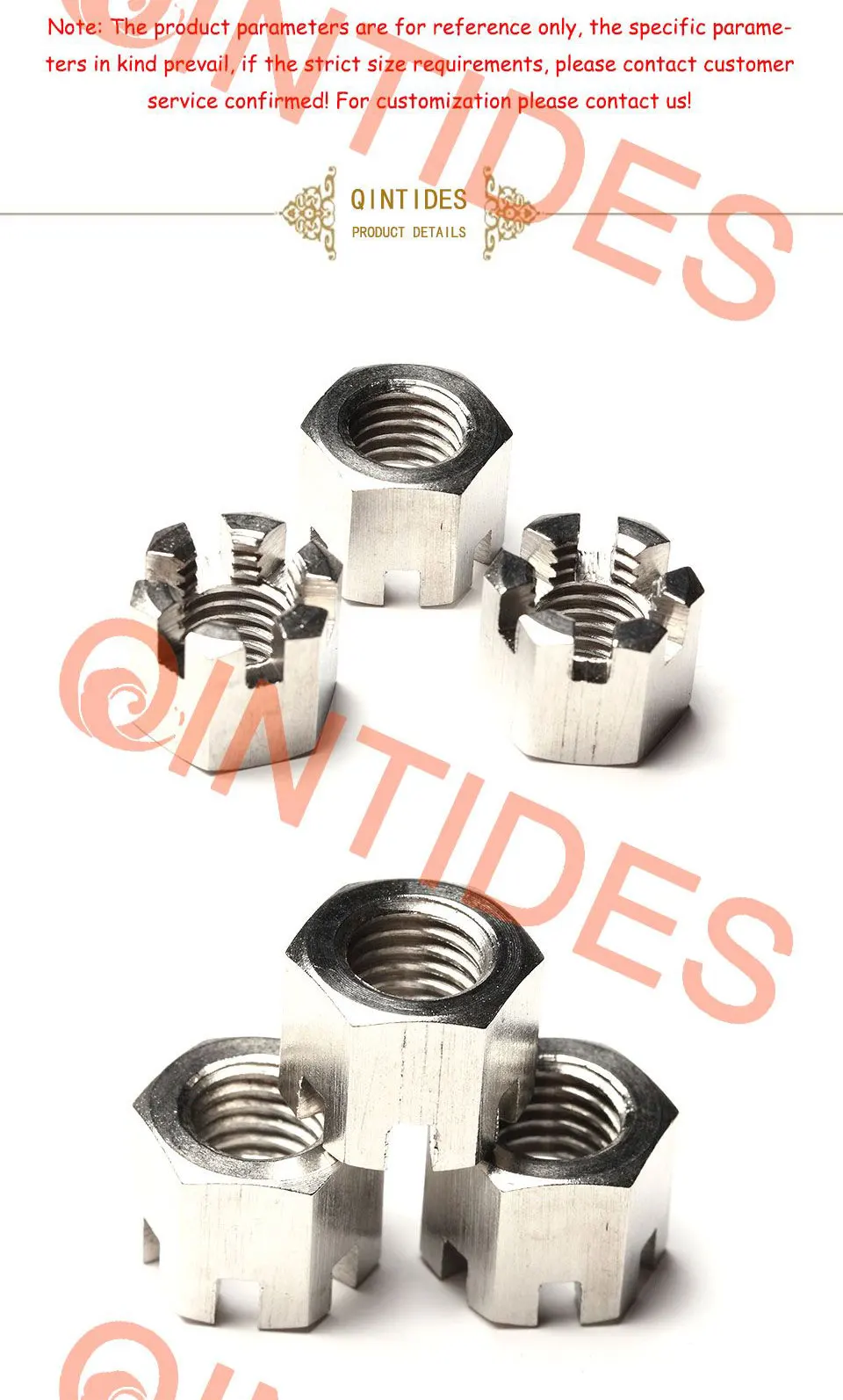 Qinedes M6 M8 M10 M12 M14 шестигранные шлицевые гайки тип 1 шестигранные тонкие шлицевые гайки ЗАМОК гайки с метрической грубой