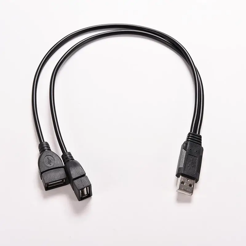 1 шт. черный USB 2 0 Удлинительный кабель A гнездовой к двойным разъемам для передачи