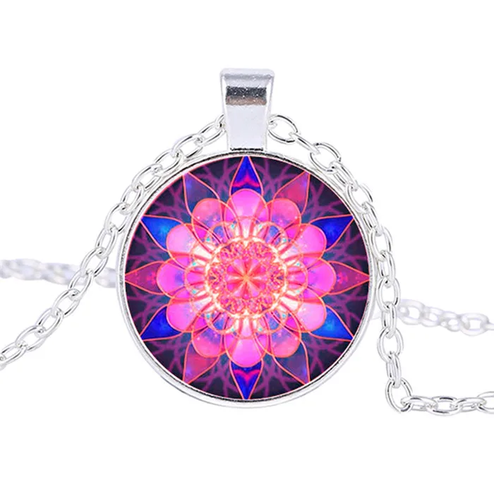 Мандала кулон Цепочки и ожерелья голубая Книги по искусству Zen Подвески Стекло