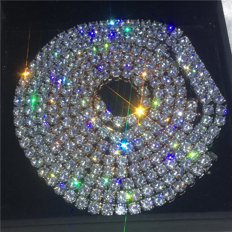 Роскошное ожерелье для тенниса 3 цветов золотого цвета с круглым вырезом 4 мм AAAAA