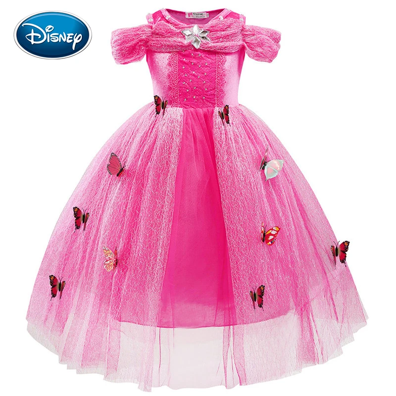 Disney Snow романтичное платье мультфильм сплошного цвета принцесса взрыв детское с