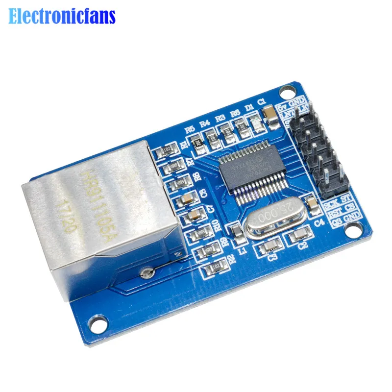 Сетевая плата ENC28J60 LAN Ethernet 25 МГц Кристальный AVR 51 LPC STM32 3 В для Arduino|Интегральные