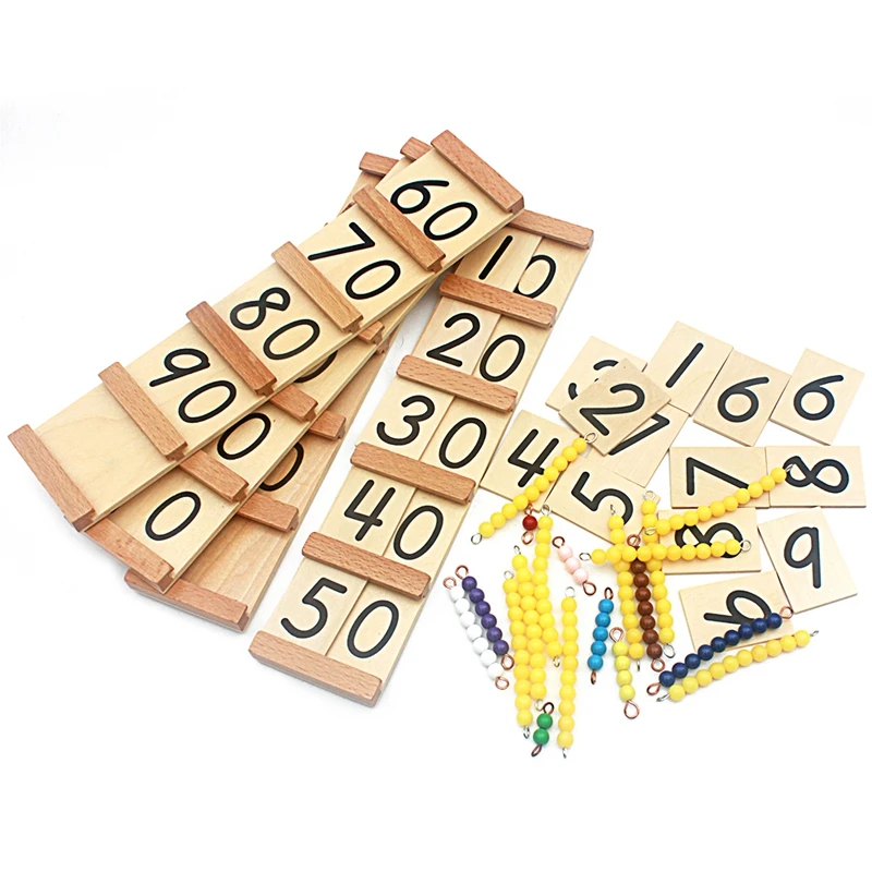 Tablero de madera Montessori para adolescentes y Tens, juguetes de barra con cuentas de Color para ni&ntilde;os, entrenamiento preescolar para la primera infancia, versi&oacute;n sencilla-2