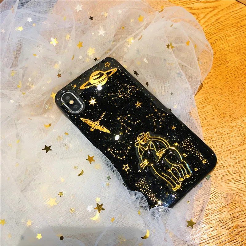 super cute transparent embossment cat shimmering powder soft shell IMD phone case for iphone 6 7 8 Plus X XR XS MAX |