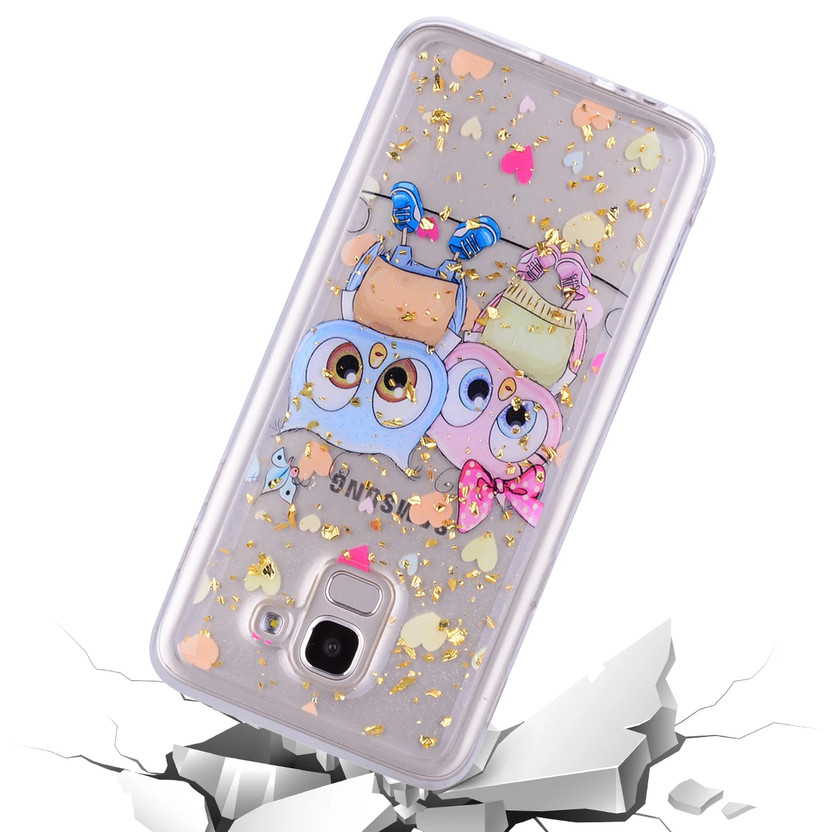 Mobile Phone Case For Samsung Galaxy J6 2018 J600/On6 Epoxy Platinum Back Bumper Patterned Cover J6/On 6 Cases Coque |