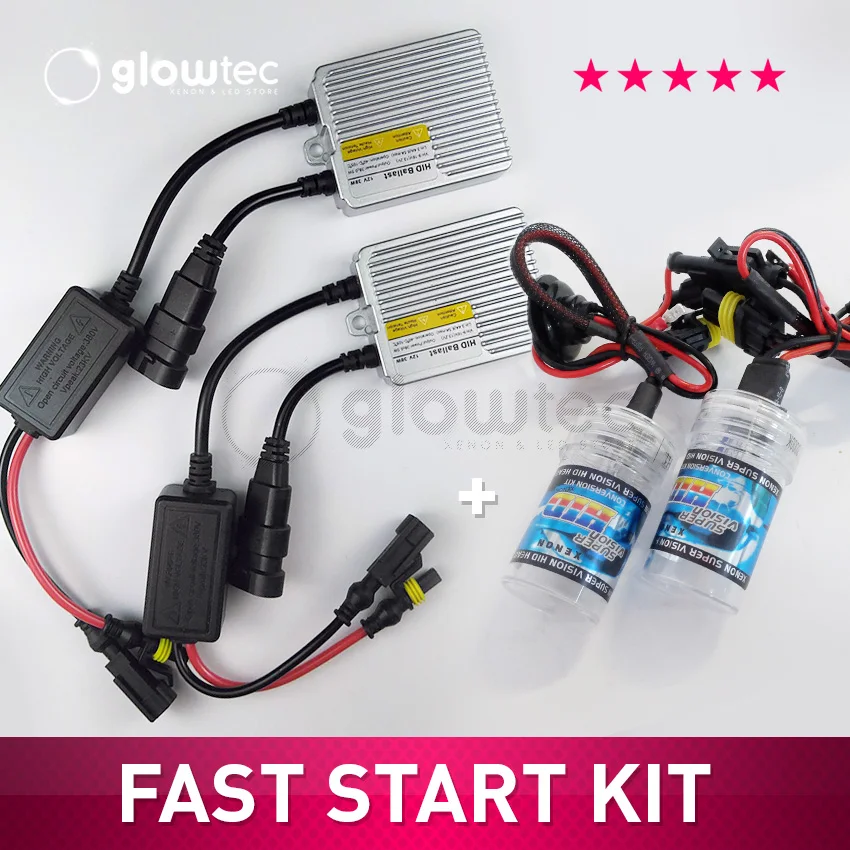 1 Set 12V 35W AC Fast Start H7 H1 H3 H11 9005 HID Kit HID Bulb & HID Ballast GLOWTEC