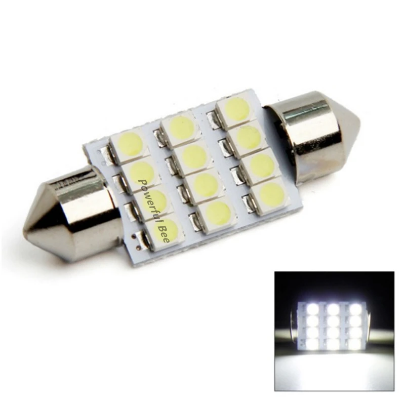 Светодиодная лампа C5W 12SMD 0 8 W для внутреннего освещения автомобиля чтения с