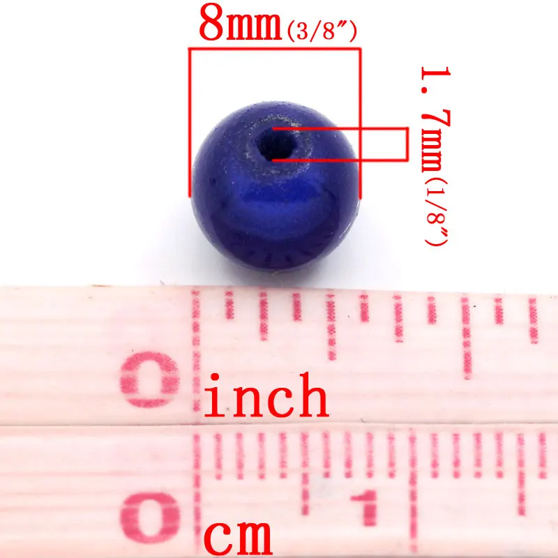 FUNIQUE 100 шт розовый/Темно Синий Цвет Акриловые Бусины круглой формы шарма бусины 8