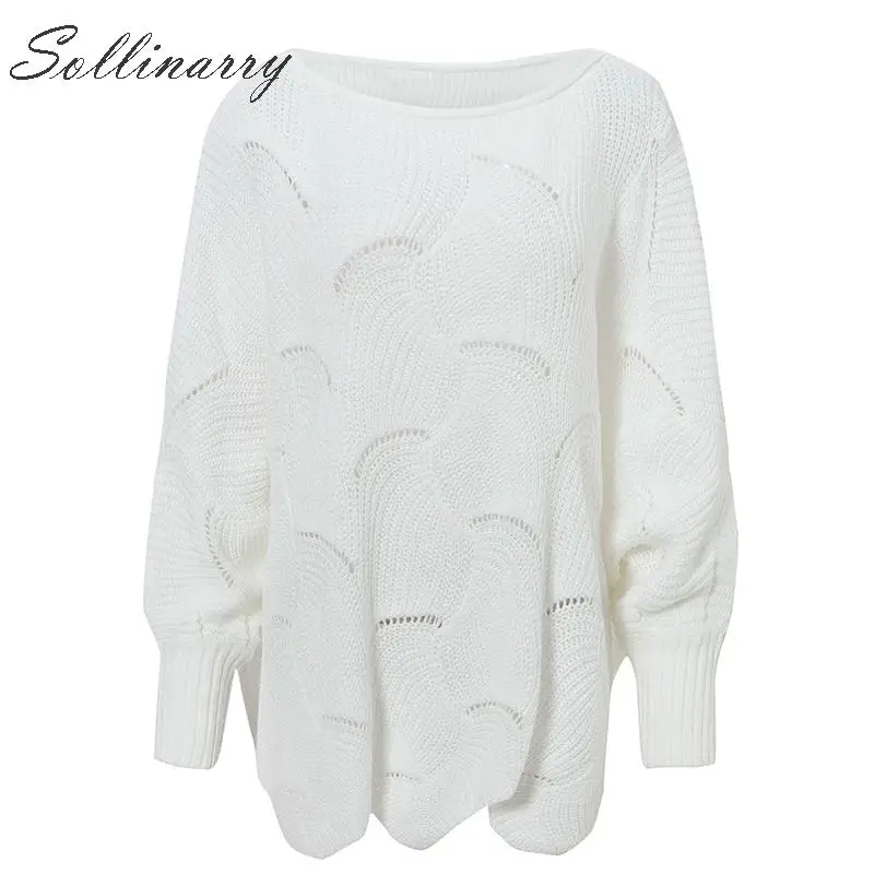 Sollinarry асимметричный свитер с открытыми плечами женские модные вязаные