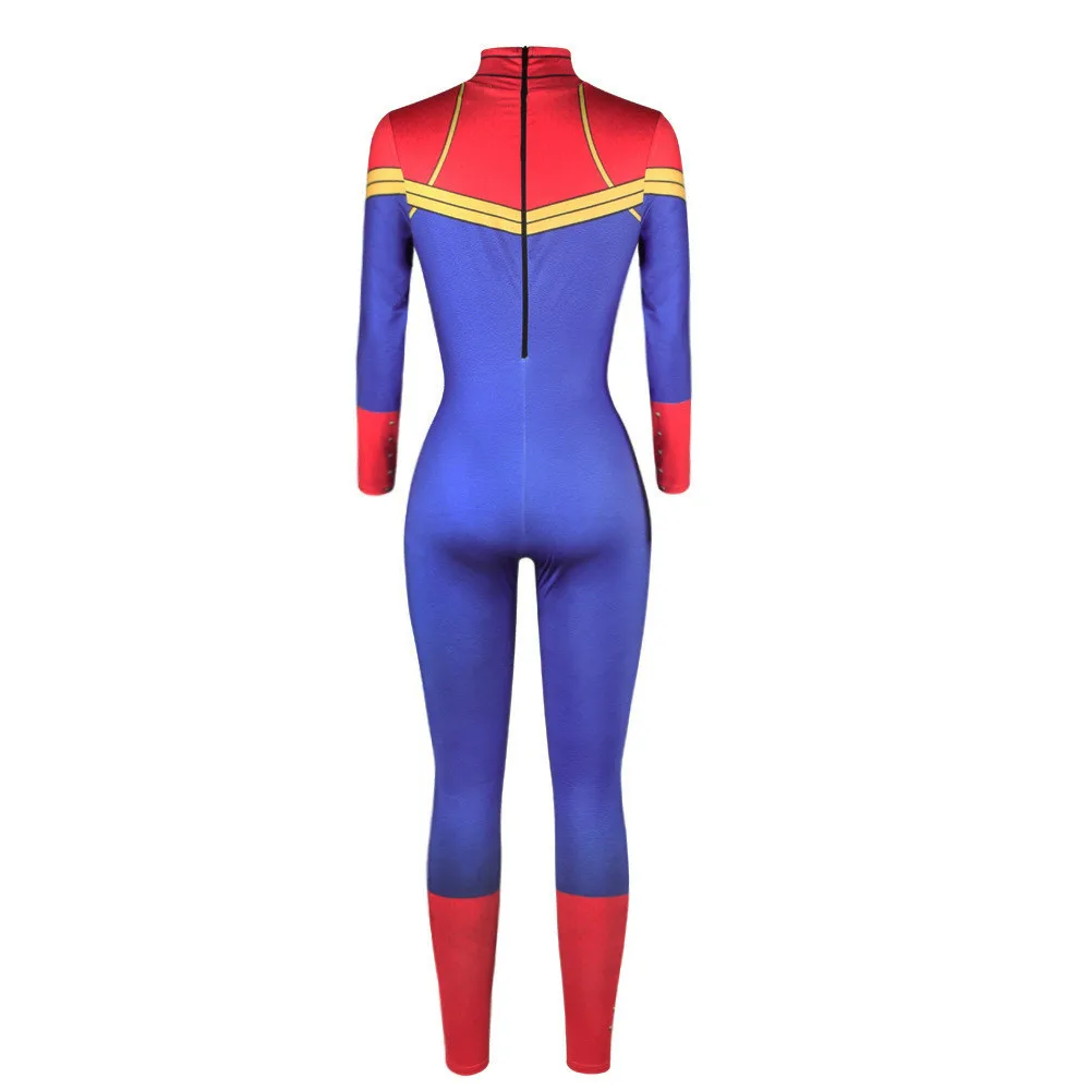 Капитан Марвел MS Carol Danvers комбинезон сексуальный косплей костюмы Хэллоуин