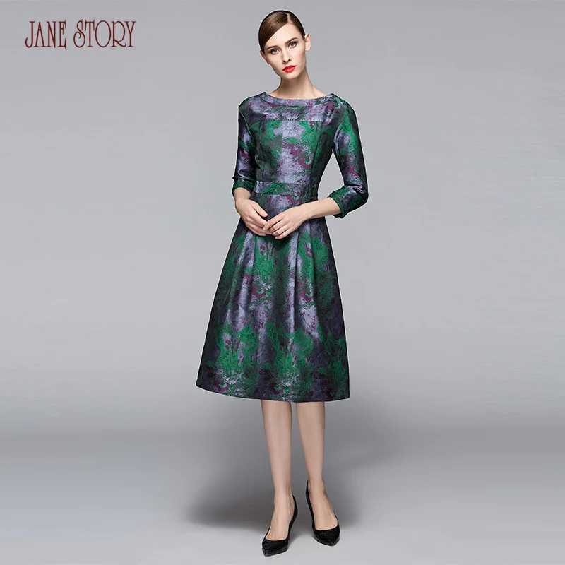 Jane story office dress maxi vintage robe платье лето весна 2017 цветочные beautiful party | Женская одежда