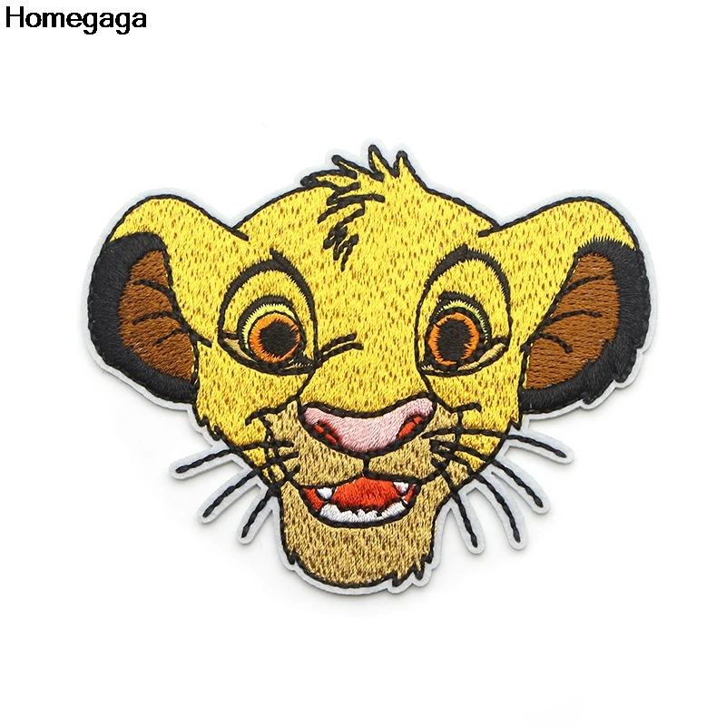 1 Homegaga Король Лев мультфильм вышитые железные нашивки значки лоскутное шитье куртка с аппликацией рюкзак значки-наклейки D1995 - Цвет: 1