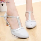 Туфли женские для бальных танцев, закрытый носок, вальс, Танго, латинвечерние танцы, сальса, Каблук 5 см7 см