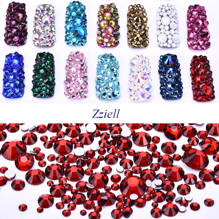 Zziell SS3-SS30 &amp Mix Размер Темный Сиам кристаллы SMC не горячей фиксации Стразы для