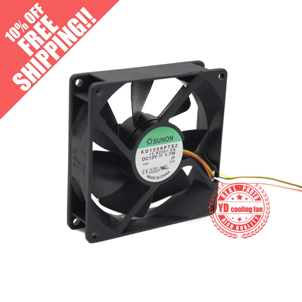 Подержанный охлаждающий вентилятор SUNON 9 см 9025 KD1209PTS2 12 в 1,7 Вт