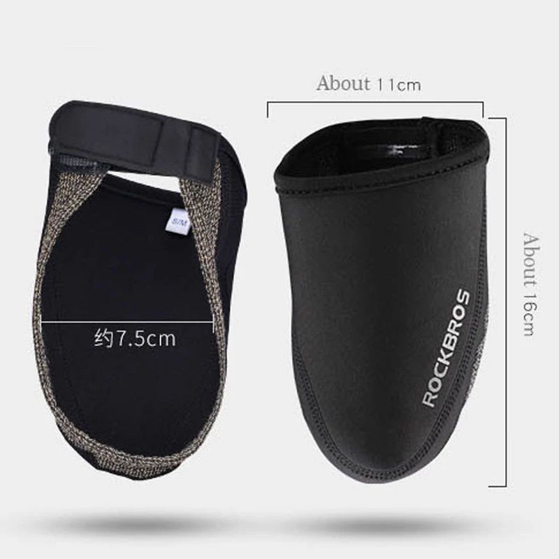 Чехол ROCKBROS для велосипедной обуви защита от ветра износостойкий Теплый черный