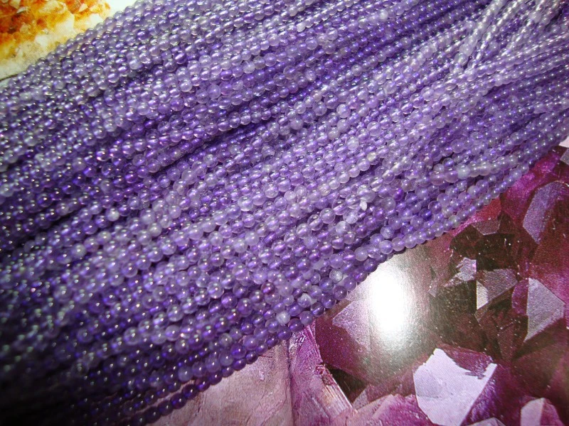 Высокое качество Крошечные 2 мм круглые аметистские бусины полная прядь|amethyst