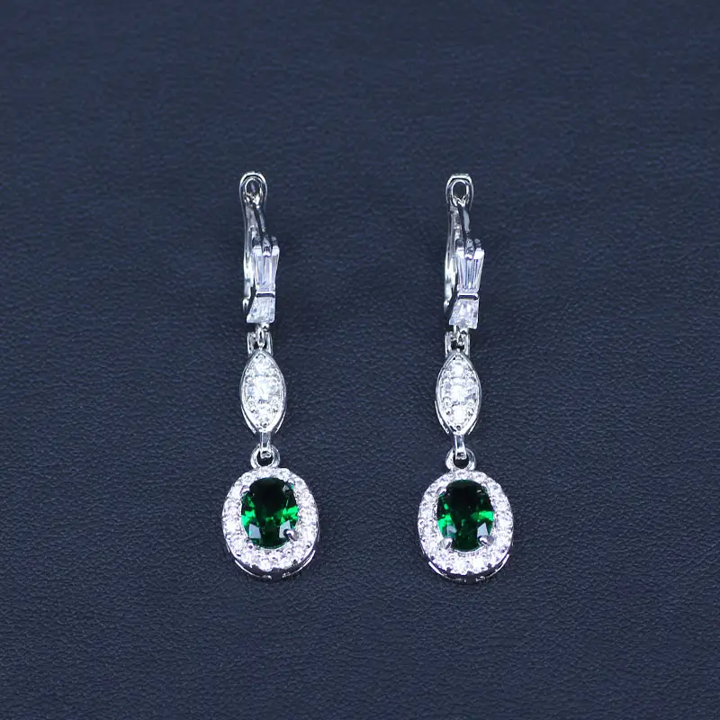 Austrian Crystal Jewelry Sets Silver Color Geometric Pendant Necklace And Earring Rings Bridal Wedding Set Present | Украшения и