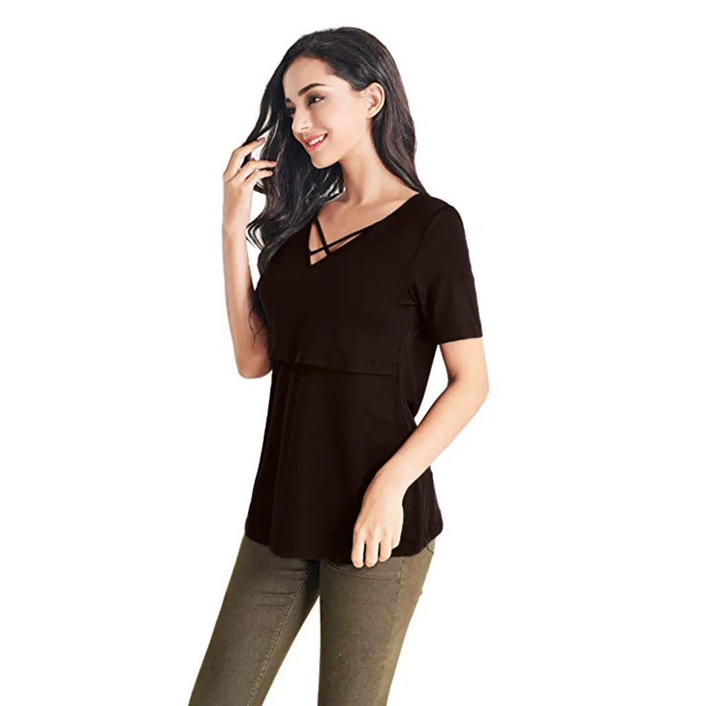 SAGACE женская блузка для грудного вскармливания топы летняя рубашка футболки