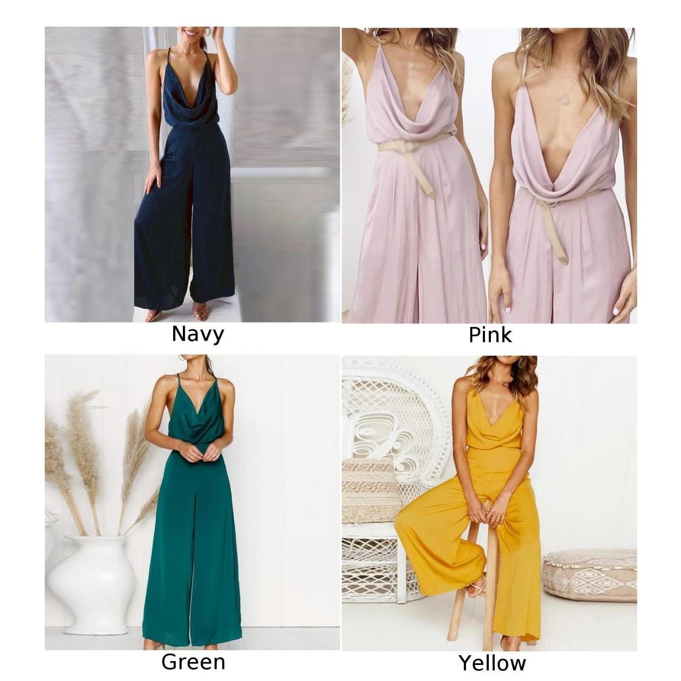 Повседневный Комбинезон комбинезон свободные широкие ноги летнее вечернее