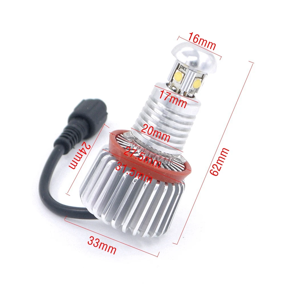 Eonstime 6000k 2 шт. 40 Вт H8 Cree 4LED чипы HID фары ангельские глаза для BMW E60 E61 E63 E70 X5 X6 Z4 E71 E82 E87 E89