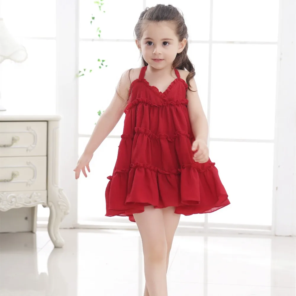BibiCola baby clothes dress 2019 New sleeveless solid color fashion cotton little girls children birthday | Детская одежда и обувь