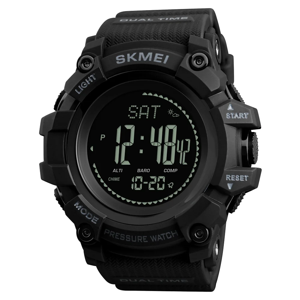 SKMEI Brand Mens Sports Watches Hours Pedometer Calories Digital Watch Altimeter Barometer Compass Thermometer Weather Men Watch