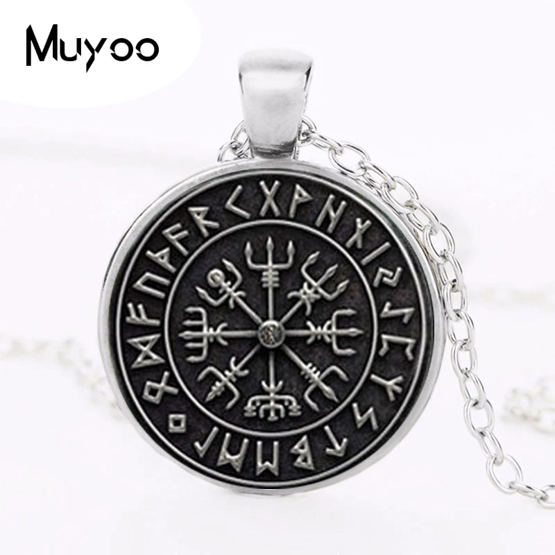 1 шт. Vegvisir Viking подвеска с компасом Ювелирное стекло кабошон ожерелье HZ1