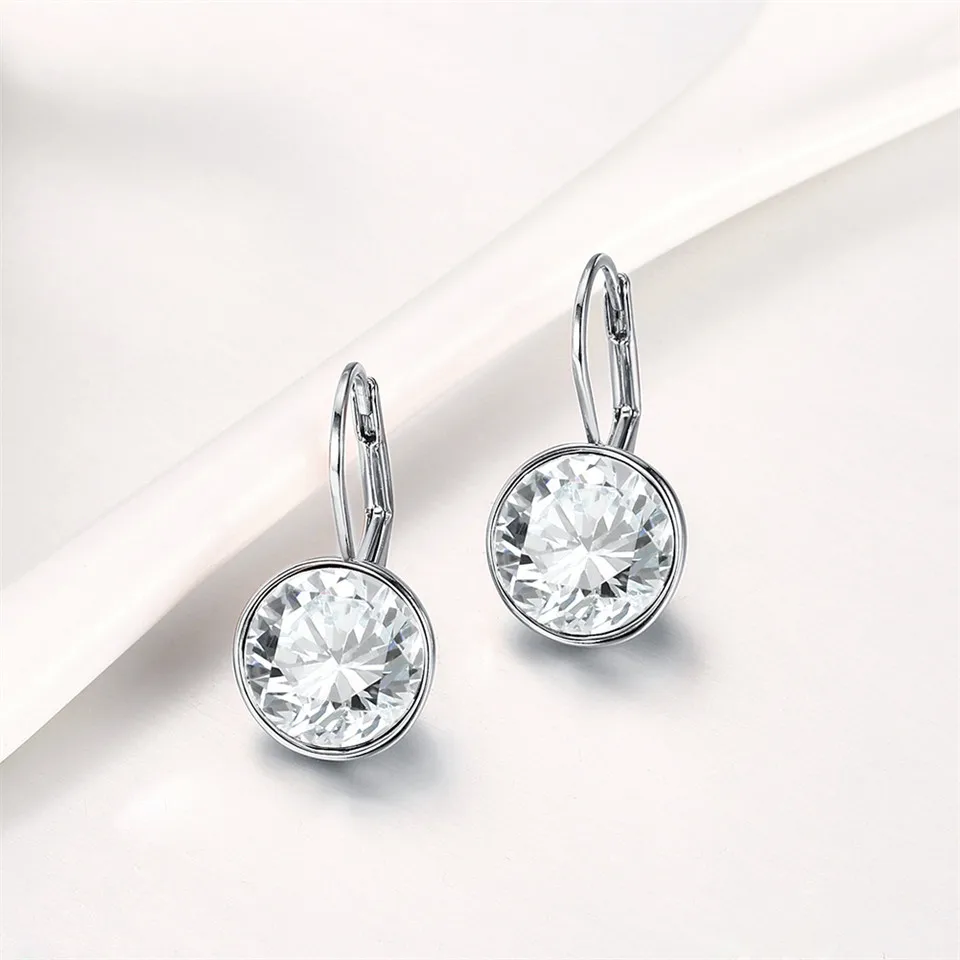 Модные Цветные Серьги с кристаллами Swarovski с родиевым цветным покрытием для женщин, ювелирный подарок XE2189