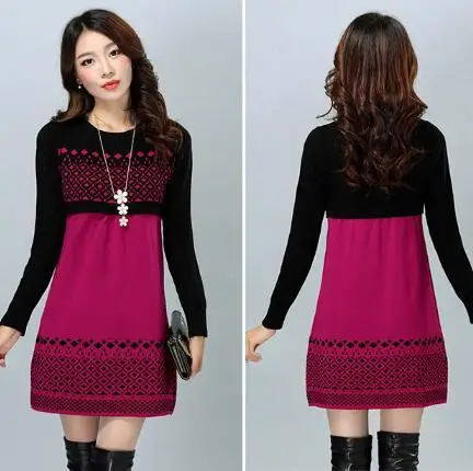 Женское платье-свитер новинка Осень-зима теплое 2018 сексуальные пуловеры вязаное