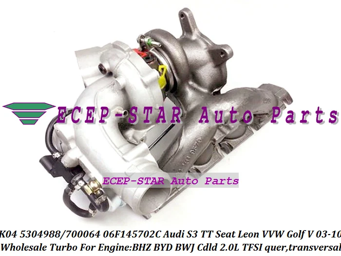 К04 53049880064 5304-988-0064 5304-970-0064 Турбо для AUDI S3 TT Seat Leon VW Golf V 03- BWJ BYD BHZ 2.0L TFSI Бензин