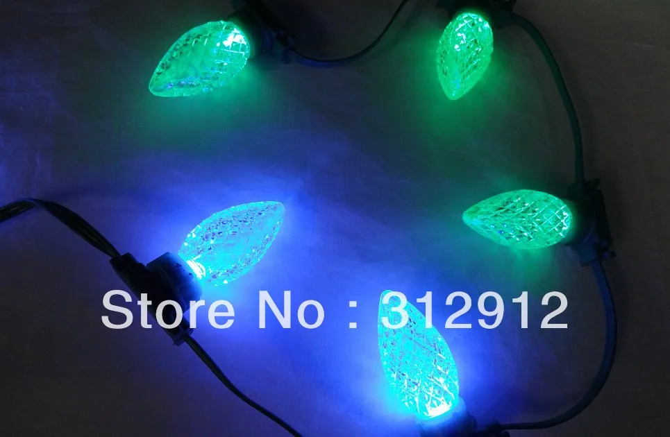 50 узлов DC12V WS2811 Светодиодный ход с крышкой C7 Водонепроницаемый RGB Полноцветный В