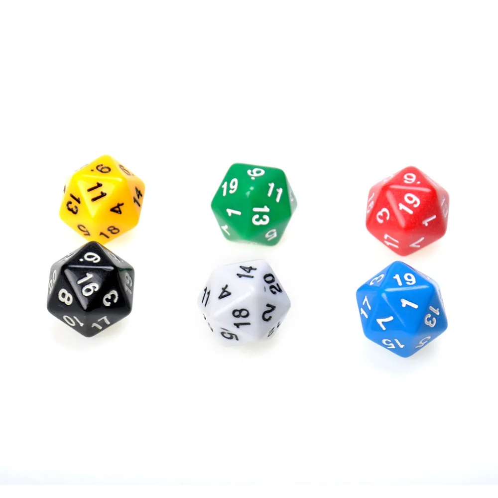 Набор из 6 предметов D20 игральных костей двусторонние кости для ролевых игр D &amp